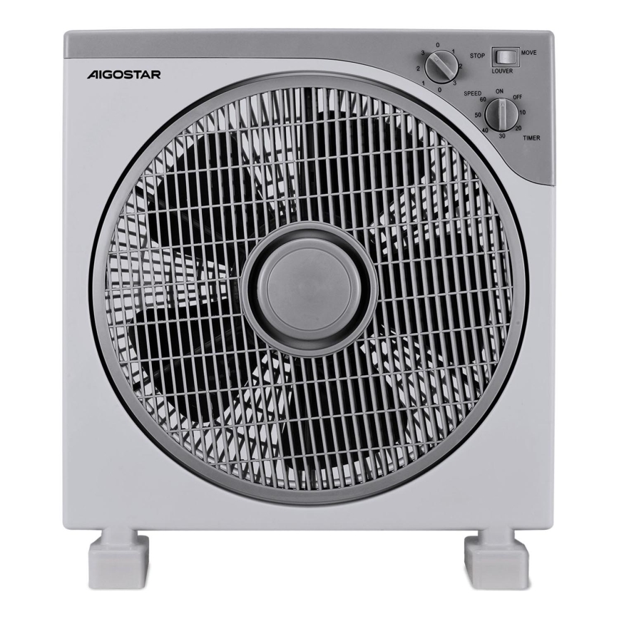 Aigostar - Ventilador de suelo 35W/230V Ø 30 cm blanco/gris