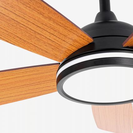 Aigostar - Ventilador de techo LED regulable LED/20W/230V 2700-6500K 132cm beige + control remoto