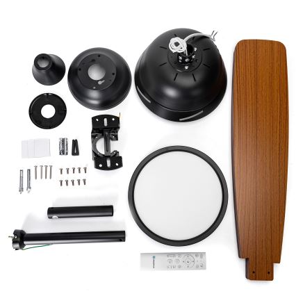 Aigostar - Ventilador de techo LED regulable LED/20W/230V 2700-6500K 132cm beige + control remoto