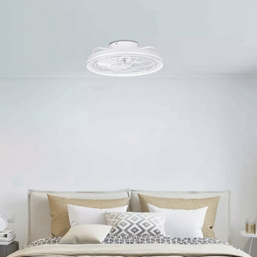 Aigostar - Ventilador de techo LED regulable LED/40W/230V 2700-6500K diá. 48 cm + control remoto blanco