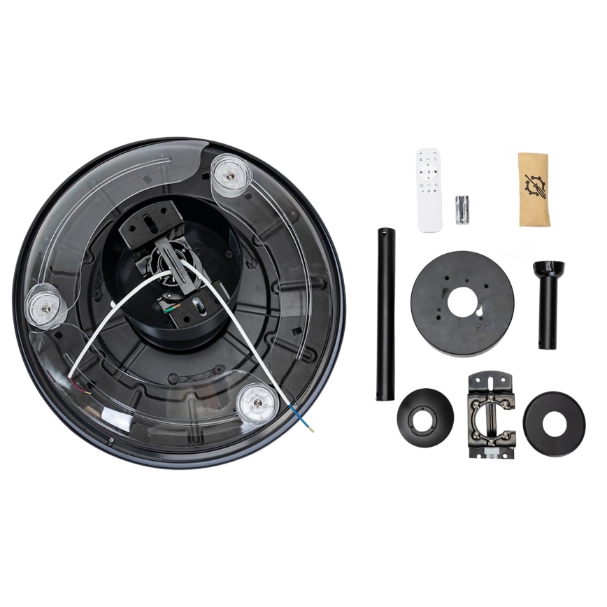 Aigostar - Ventilador de techo LED regulable LED/50W/230V 2700-6500K 106cm negro + control remoto