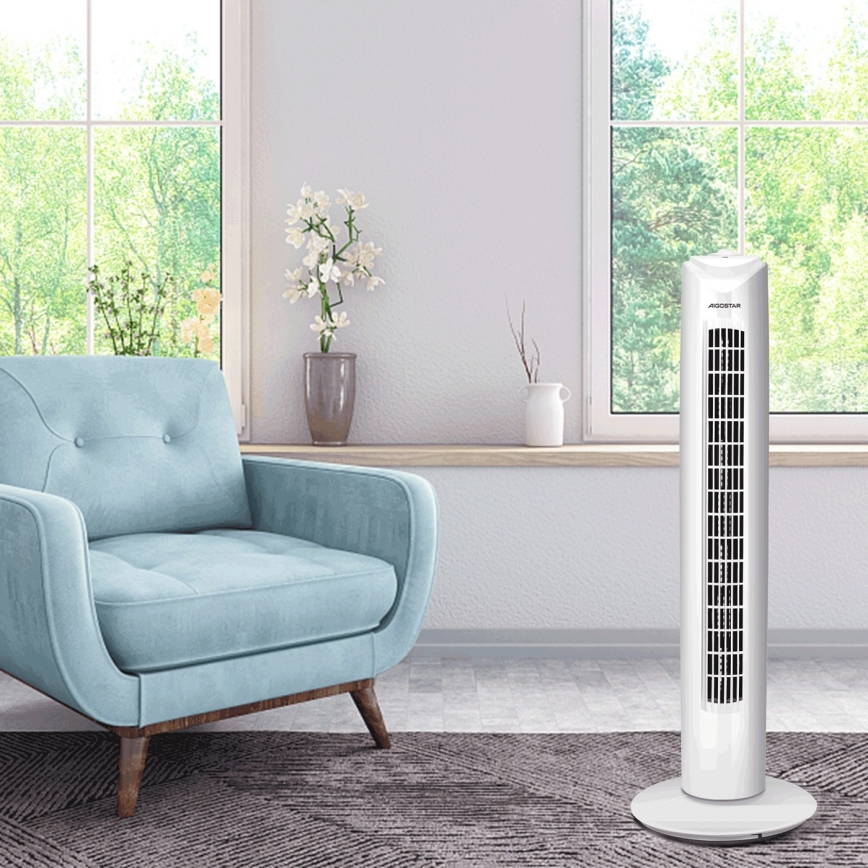 Aigostar - Ventilador de torre 45W/230V blanco