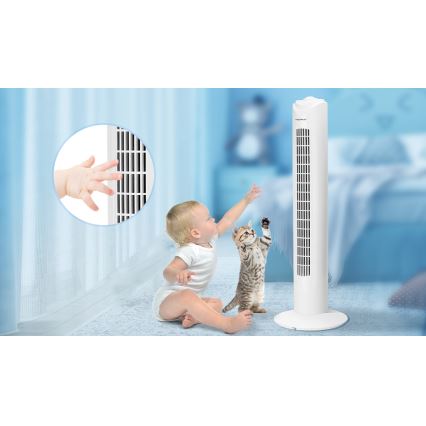 Aigostar - Ventilador de torre 45W/230V blanco