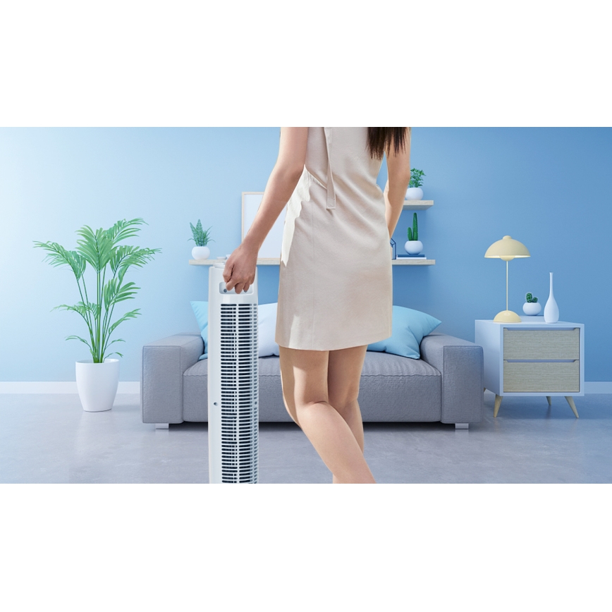 Aigostar - Ventilador de torre 45W/230V blanco