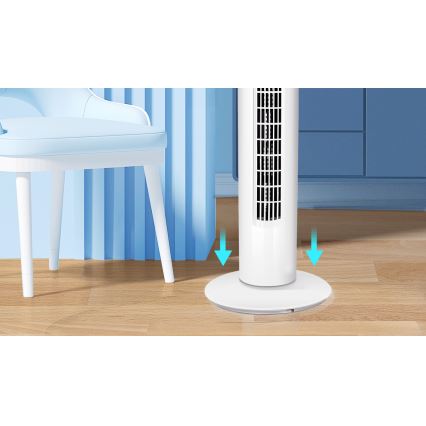 Aigostar - Ventilador de torre 45W/230V blanco