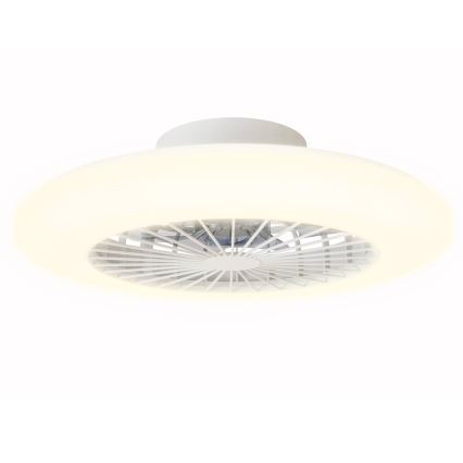 Aigostar - Lámpara de techo LED regulable con ventilador LED/40W/230V 2700-6500K diámetro 48,5 cm blanca + mando a distancia