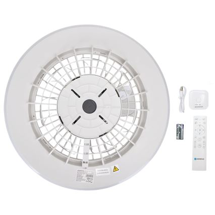 Aigostar - Lámpara de techo LED regulable con ventilador LED/40W/230V 2700-6500K diámetro 48,5 cm blanca + mando a distancia