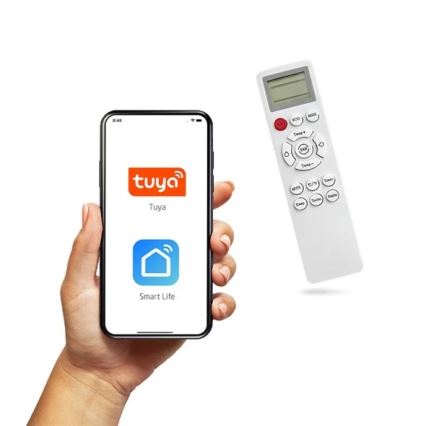 Aire acondicionado solar híbrido 3,5kW Tuya Wi-Fi blanco + mando a distancia