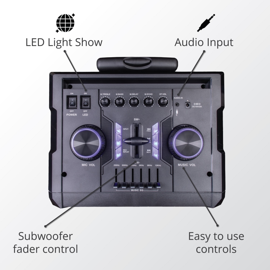 AKAI ABTS-112 - Altavoz inalámbrico 300W/230V 7000 mAh + mando a distancia