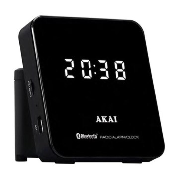 AKAI ACRS-4000 - Radio despertador con pantalla LED 2,5 W/5 V