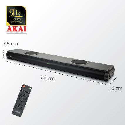 AKAI ASB-29 - barra de sonido con subwoofer activo 120W/230V + mando a distancia