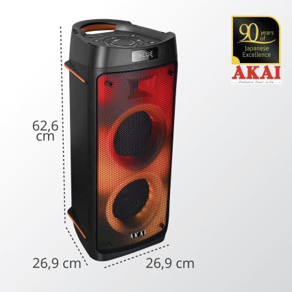 AKAI PARTY BOX 810 - Altavoz inalámbrico 65W/230V 5000 mAh + mando a distancia