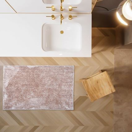 Alfombra de baño antideslizante CHENILLE 50x80 cm beige