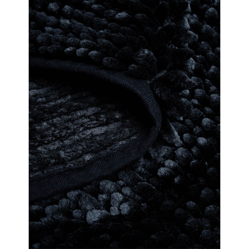 Alfombra de baño antideslizante CHENILLE 50x80 cm negra