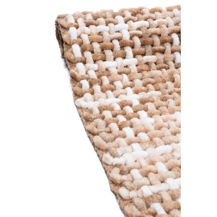 Alfombra de baño BELWEDER 60x100 cm beige/blanca