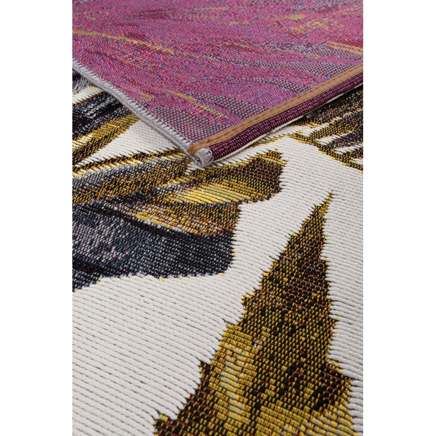 Alfombra de exterior CAPPUCCINO 80x165 cm dorado/gris