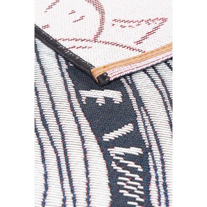 Alfombra de exterior JUNGLE 160x220 cm negro/blanco/estampado de hojas