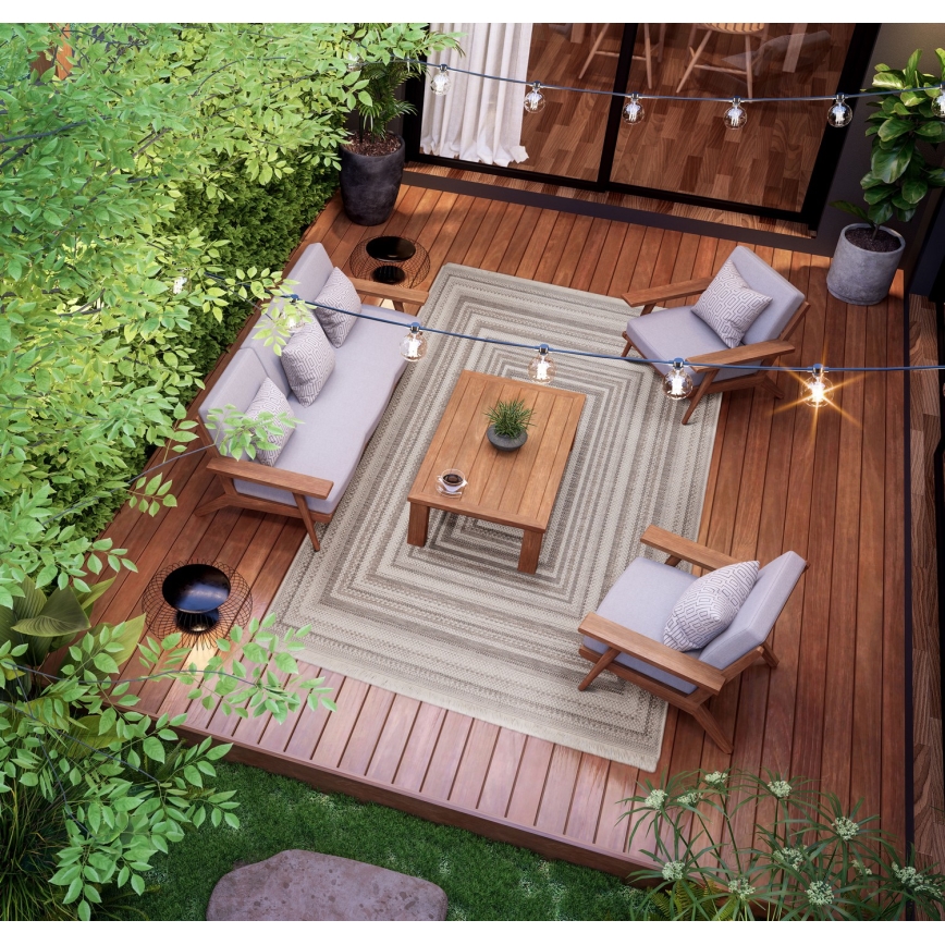 Alfombra de exterior ORIA 160x220 cm gris