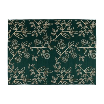 Alfombra exterior JUNGLE 80x160 cm verde/estampado de hojas