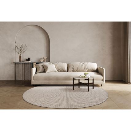 Alfombra FIR WOOL 160 cm 2600 g/m2 crema/natural