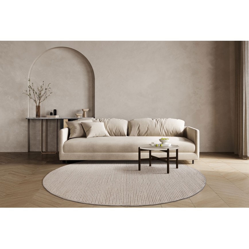 Alfombra FIR WOOL 160 cm 2600 g/m2 crema/natural