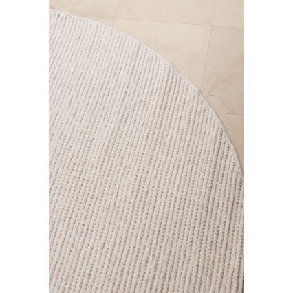 Alfombra FIR WOOL 160 cm 2600 g/m2 crema/natural