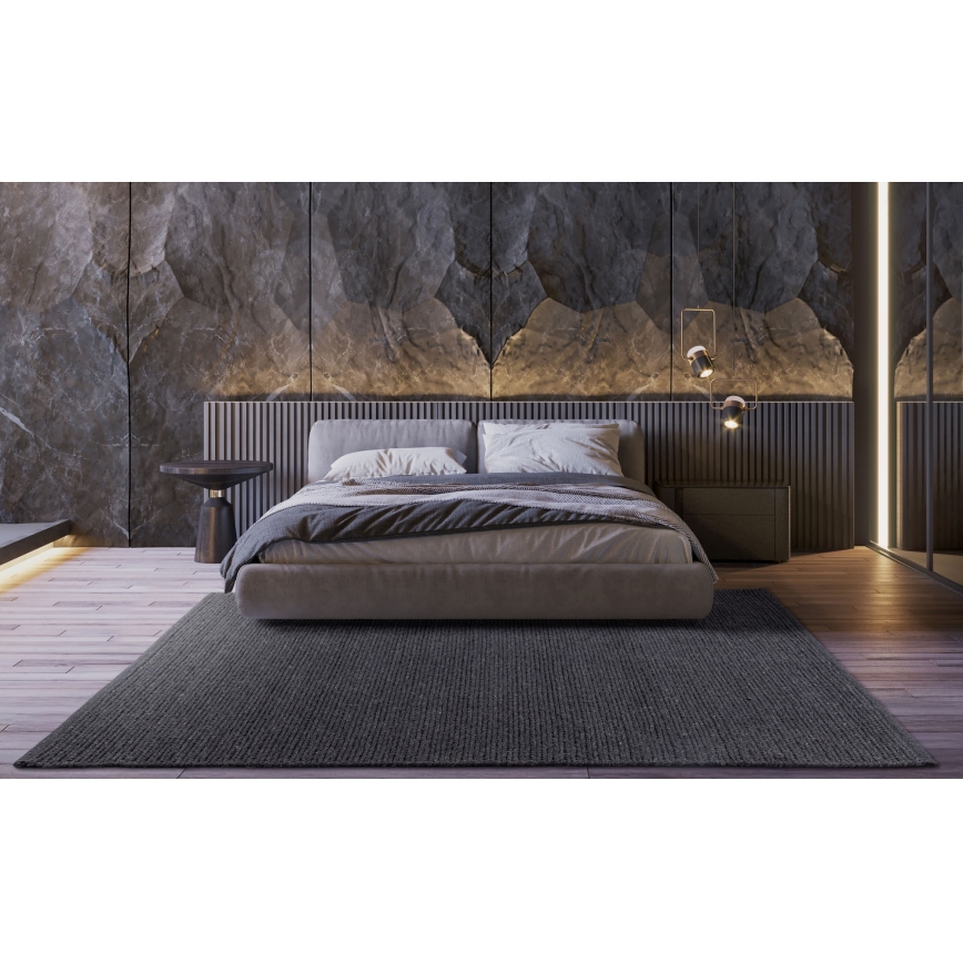 Alfombra FIR WOOL 70x140 cm 2600 g/m2 antracita/natural