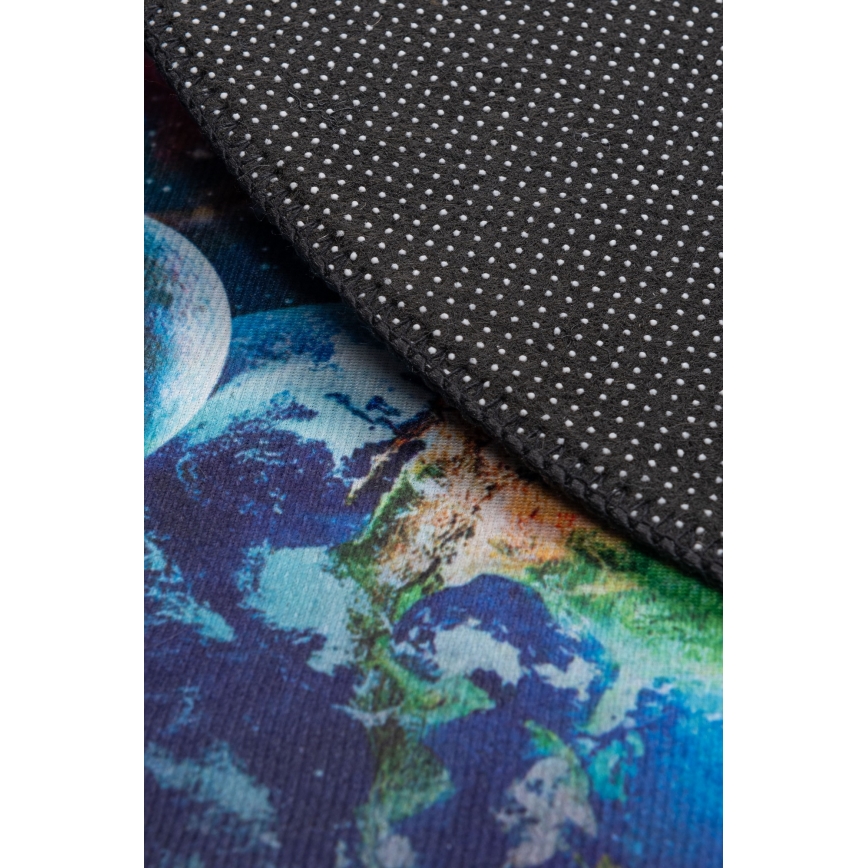 Alfombra infantil antideslizante PRINT 3D 80 cm planetas/multicolor