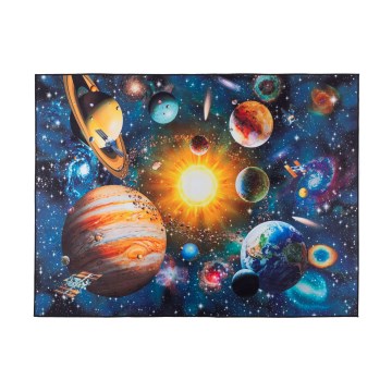 Alfombra infantil antideslizante PRINT 3D 80x150 cm planetas/multicolor