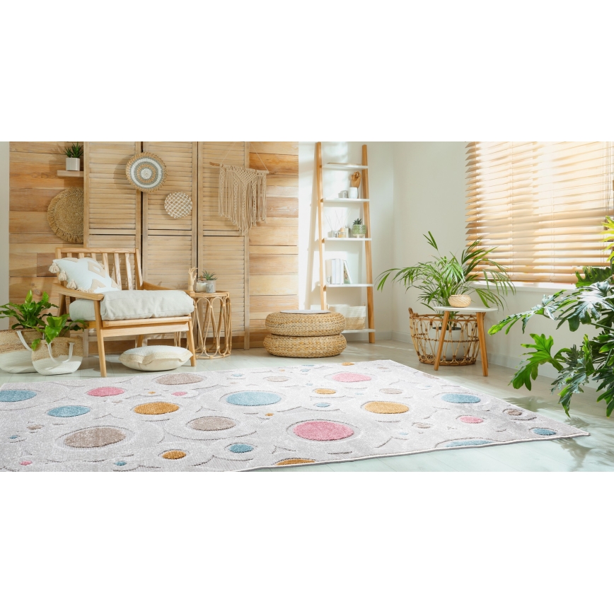 Alfombra infantil PIAR 80x150 cm multicolor/de lunares