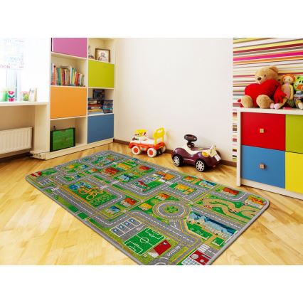 Alfombra infantil PLAYTOWN 200x280 cm multicolor/ciudad