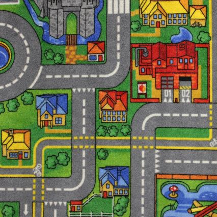 Alfombra infantil PLAYTOWN 200x280 cm multicolor/ciudad