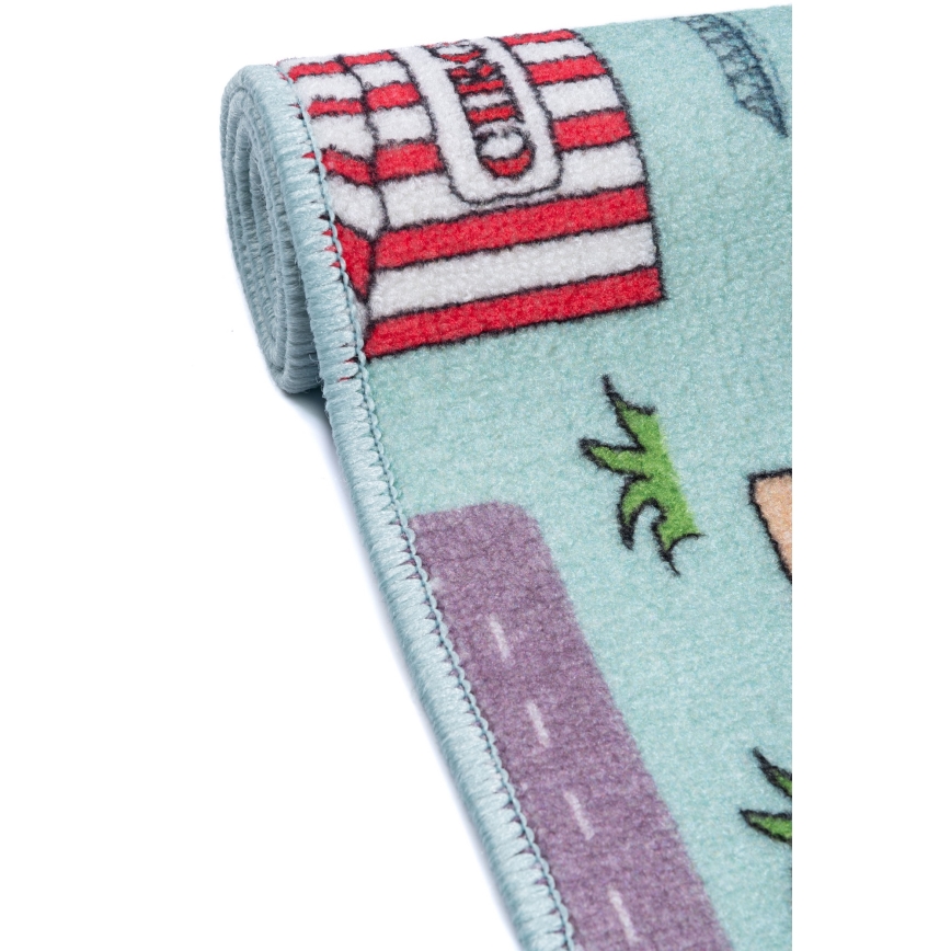 Alfombra infantil STELLA STREETS 120x170 cm turquesa/ciudad