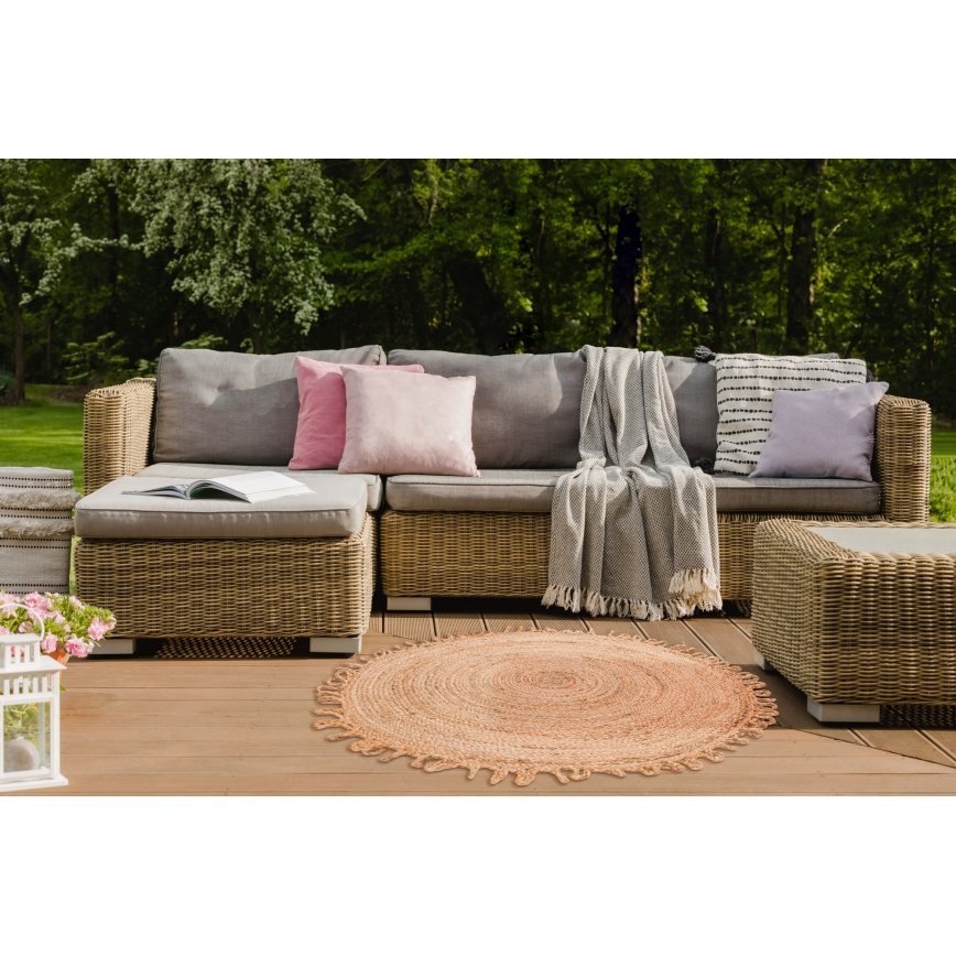 Alfombra JUTA 100 cm beige/natural