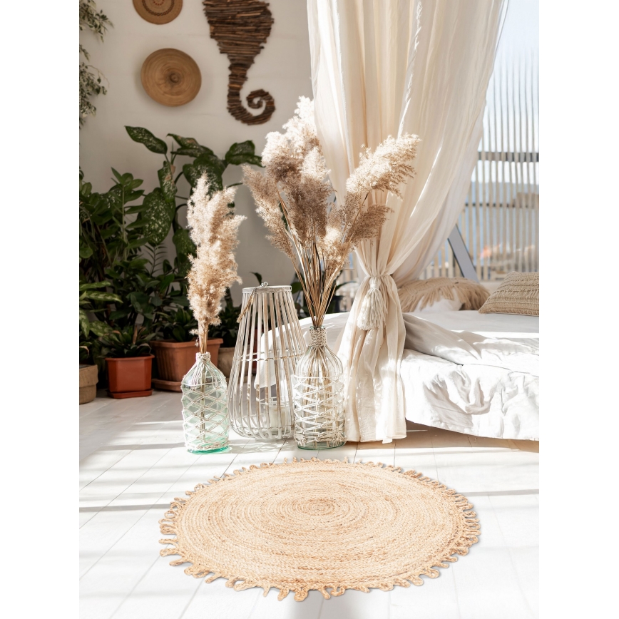 Alfombra JUTA 100 cm beige/natural