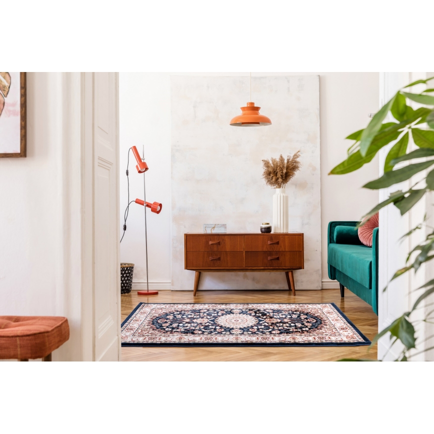 Alfombra oriental DUBAI 80x150 cm 2300 g/m2 azul oscuro