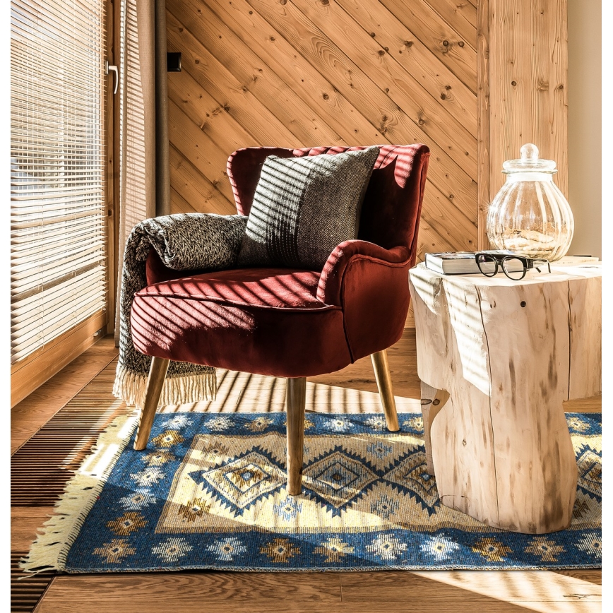 Alfombra oriental KILIM 80x150 cm azul