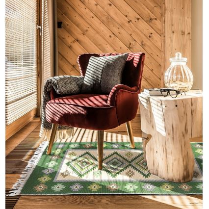 Alfombra oriental KILIM 80x150 cm verde