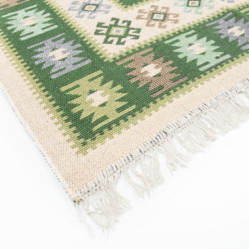 Alfombra oriental KILIM 80x150 cm verde