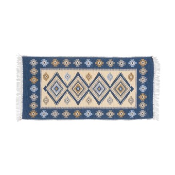 Alfombra oriental reversible KILIM 80x150 cm azul/beige