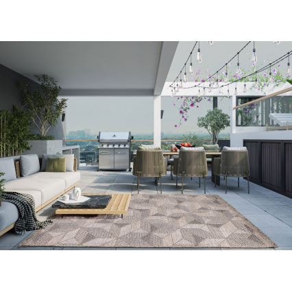 Alfombra para exterior ORIA 160x220 cm gris/beige