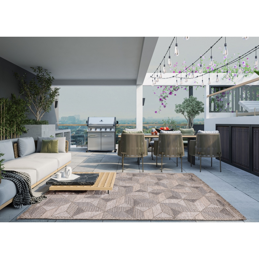 Alfombra para exterior ORIA 160x220 cm gris/beige