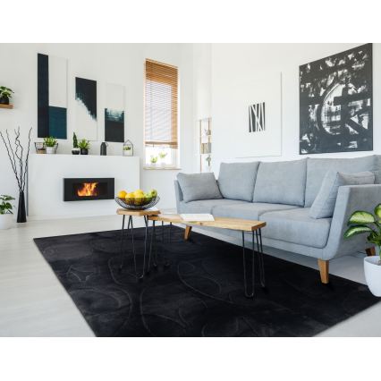 Alfombra RABBIT 3D 120x170 cm negra