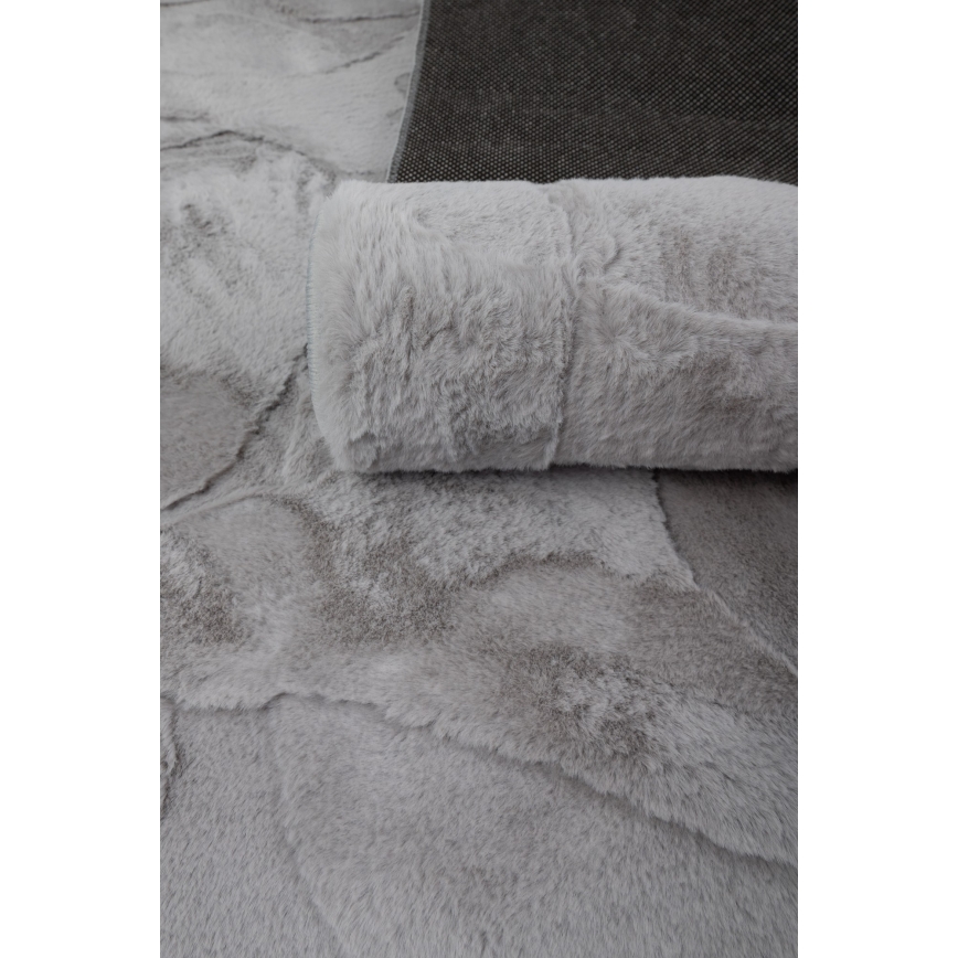 Alfombra RABBIT 3D 160x230 cm gris claro
