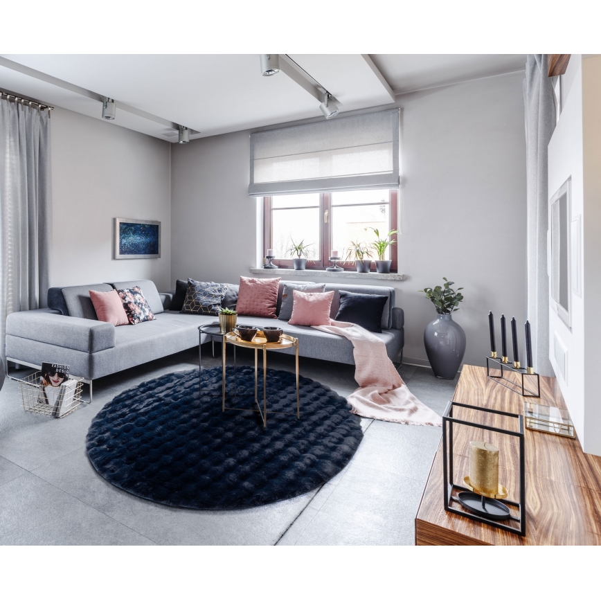 Alfombra RABBIT BUBBLE de 160 cm, azul oscuro