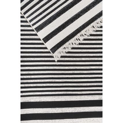 Alfombra reversible KILIM GOLD 60x120 cm negra/blanca