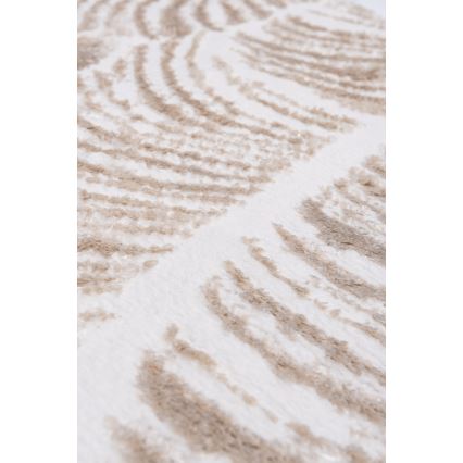 Alfombra SALAMANCA 100 cm beige/blanco con motivo de hojas