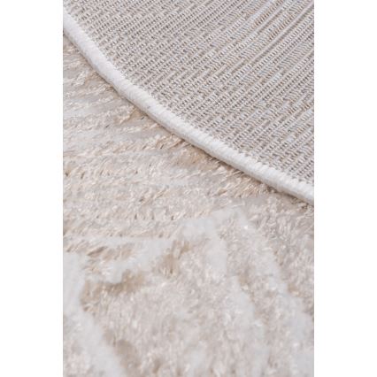 Alfombra SALAMANCA 100 cm beige/blanco con motivo de hojas