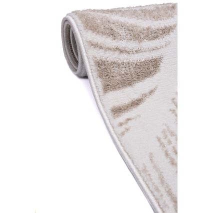 Alfombra SALAMANCA 67x120 cm beige/blanco con estampado de hojas