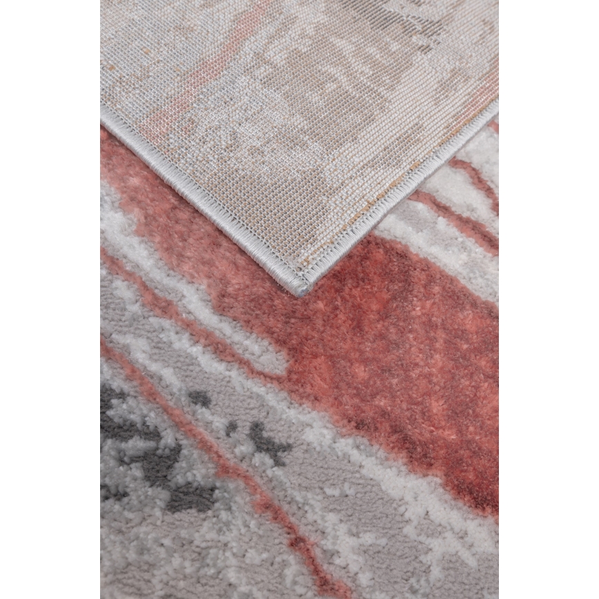 Alfombra STONE 120x160 cm rosa/gris